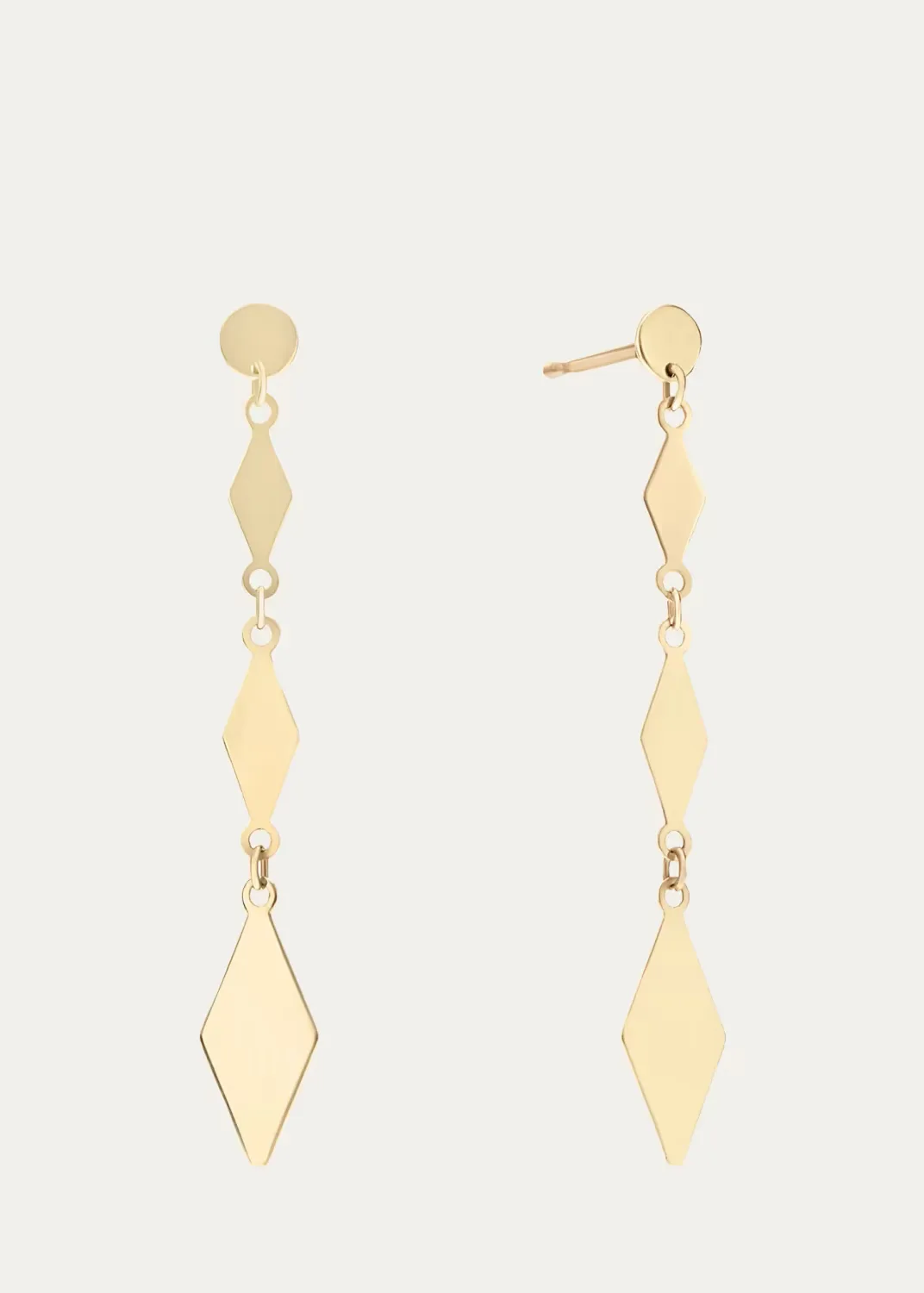 14K Geometric Chain Linear Earrings by Lana