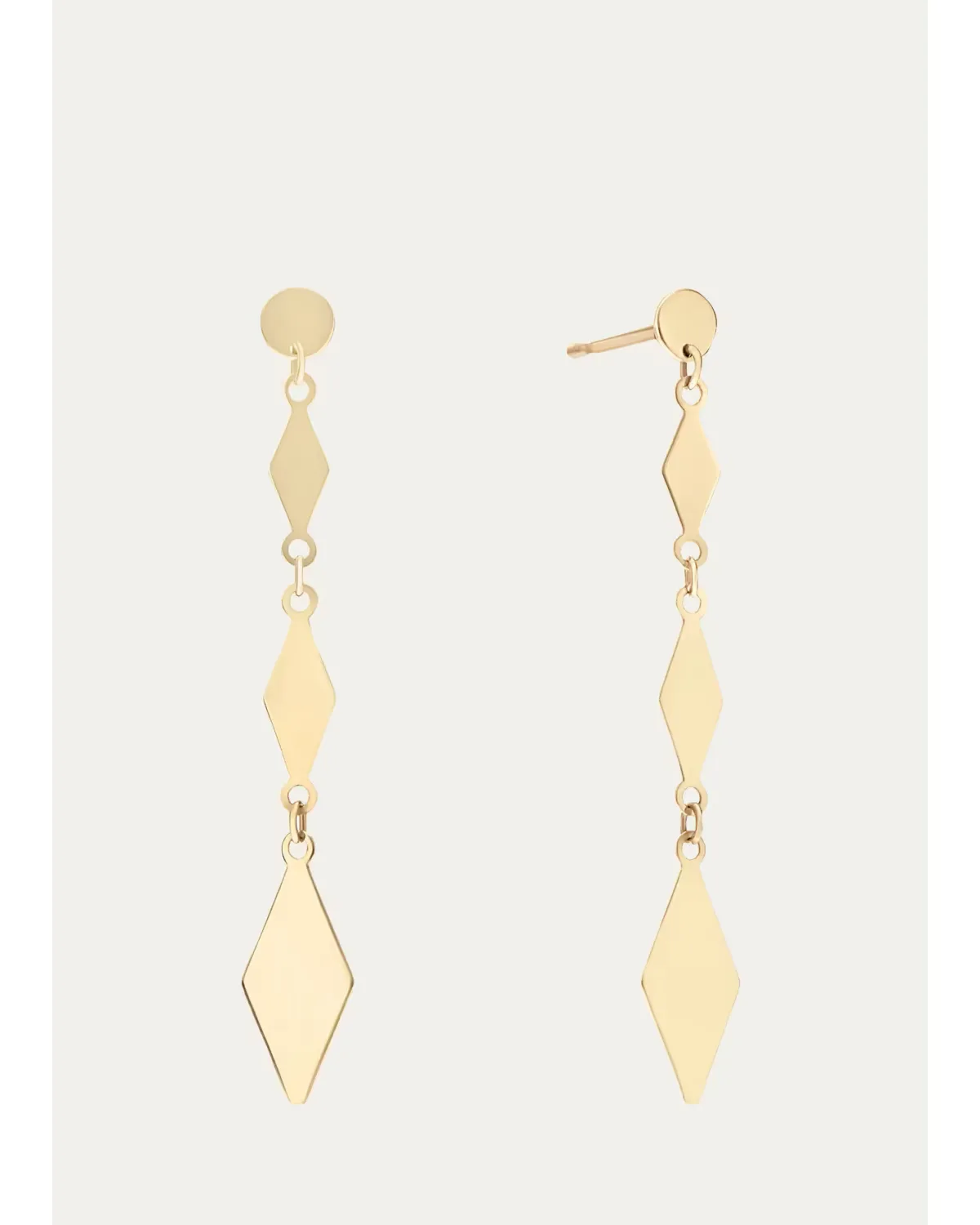 14K Geometric Chain Linear Earrings by Lana