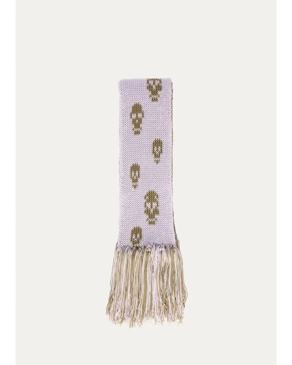 Skull Knit Cotton Tricot Scarf by McQueen