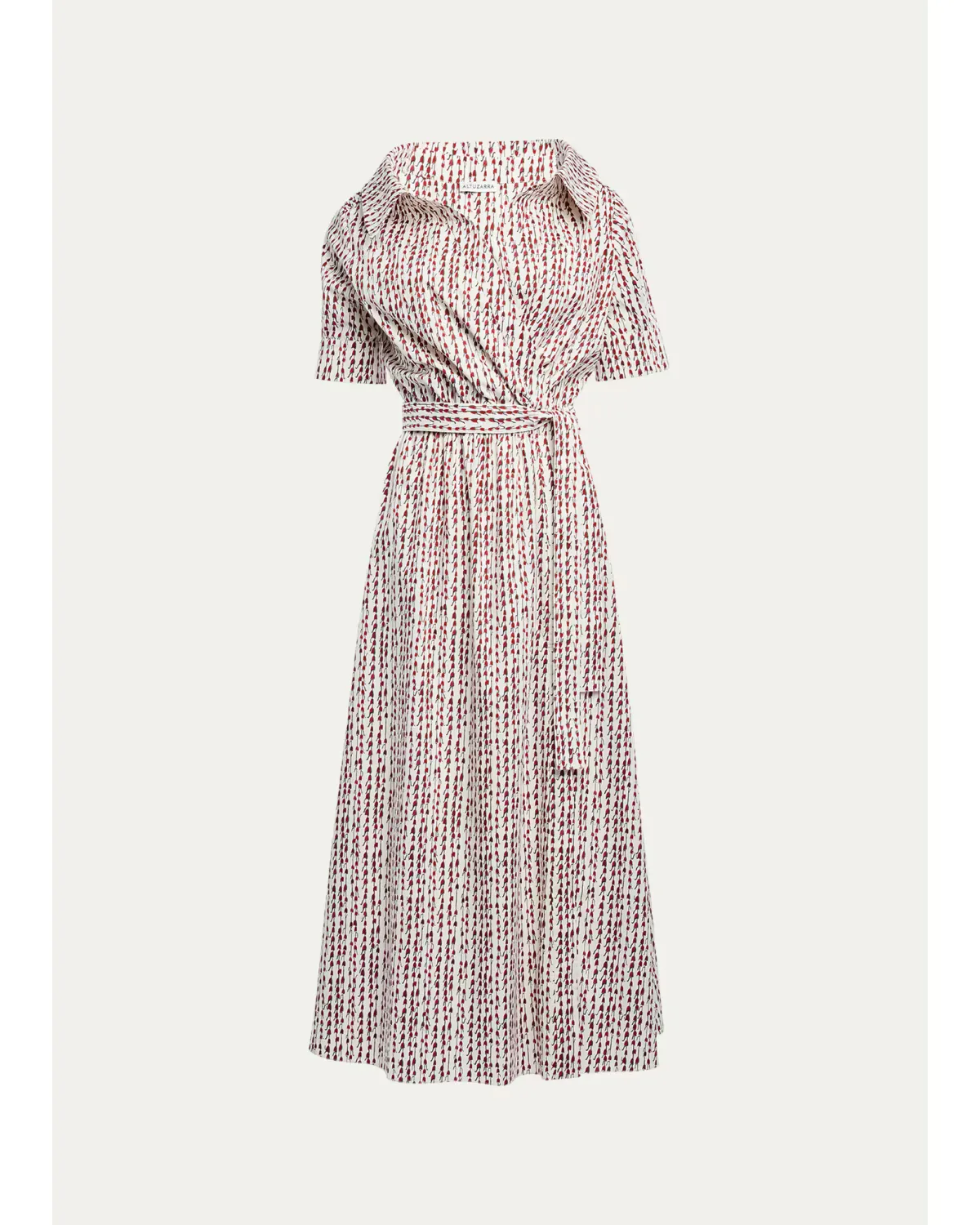 Lydia Abstract-Print Waist-Tie Midi Shirtdress by Altuzarra