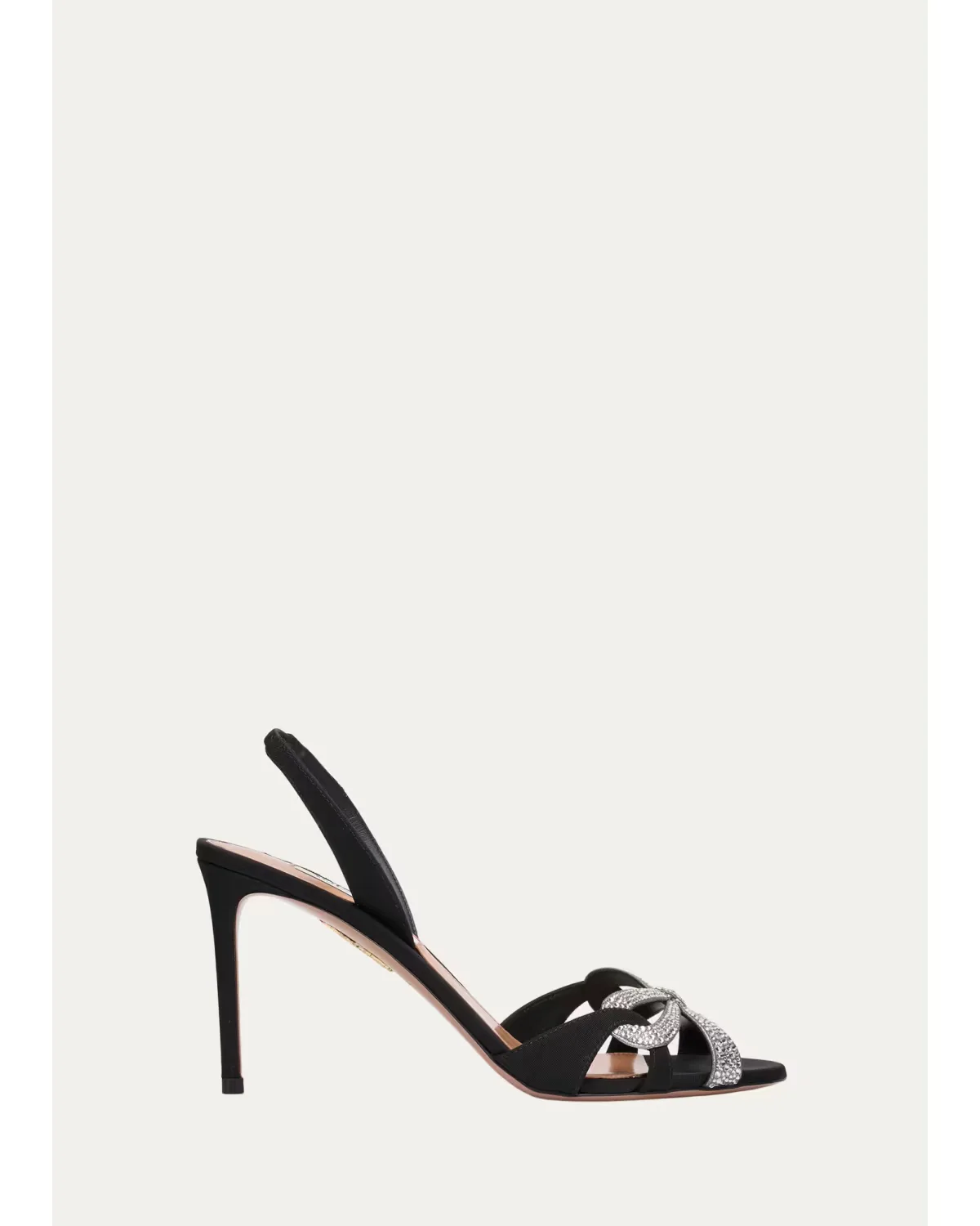 85mm Crystal Ribbon Kiss Slingback Sandals by Aquazzura