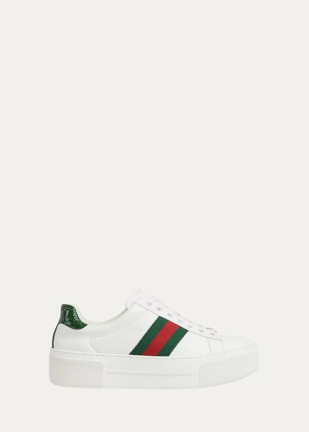 Ace Web Mixed Leather Sneakers