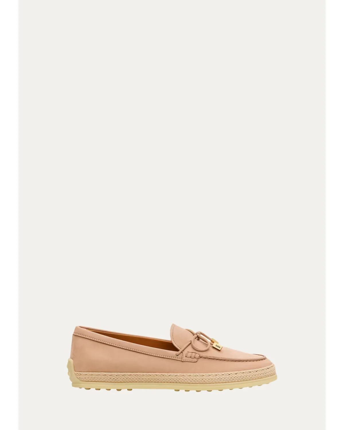Nubuck Suede and Raffia Loafers by Tod's