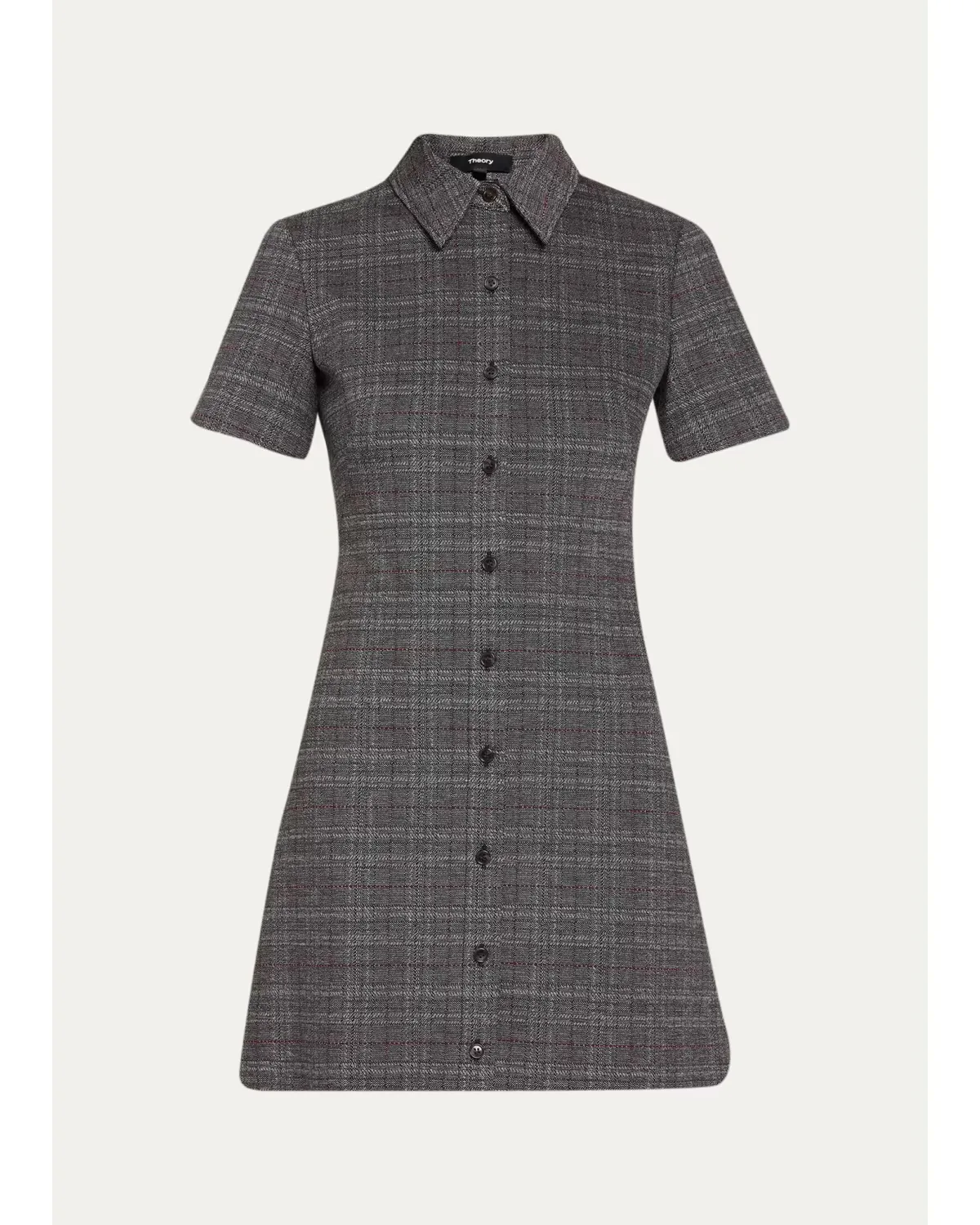 Easy A-Line Glen Plaid Mini Dress by Theory