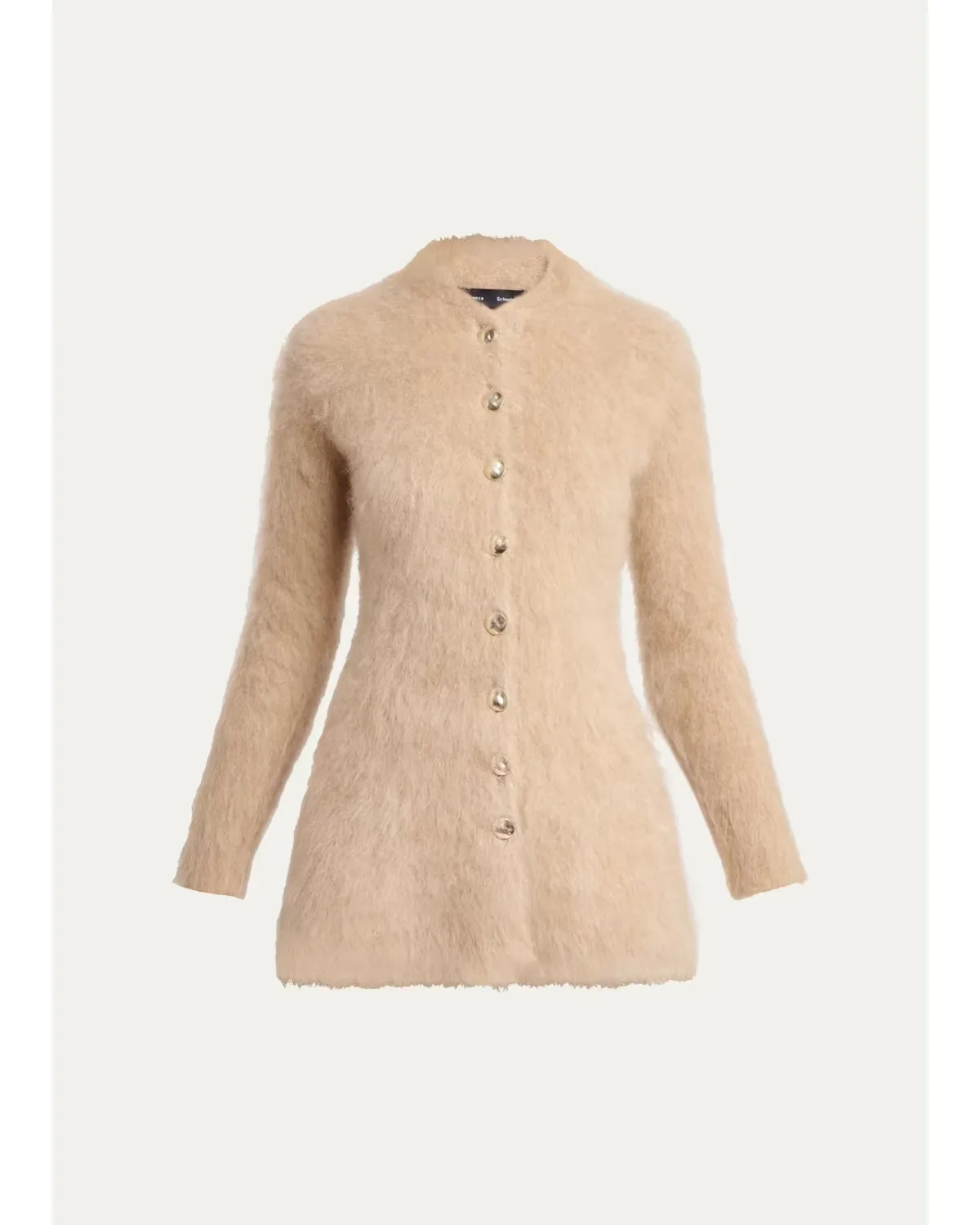 Aniza Fuzzy Mohair-Blend Crewneck Cardigan by Proenza Schouler