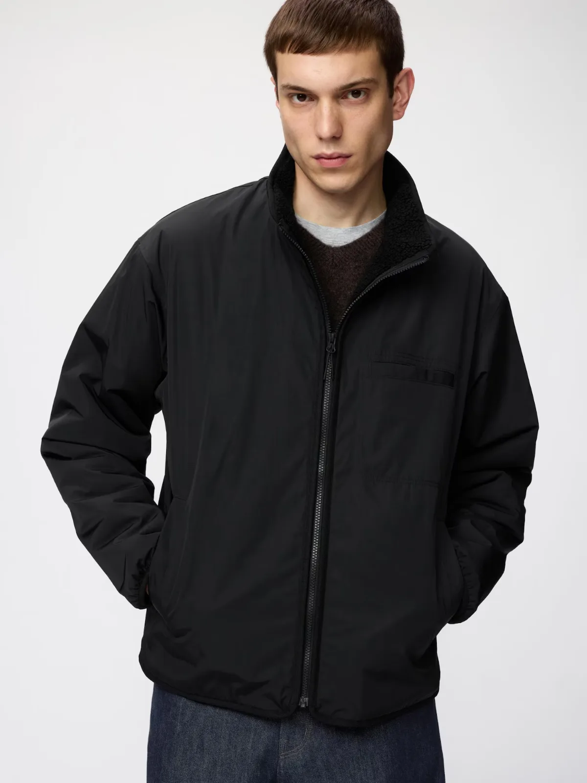 Pile Lined Stand Jacket by Uniqlo