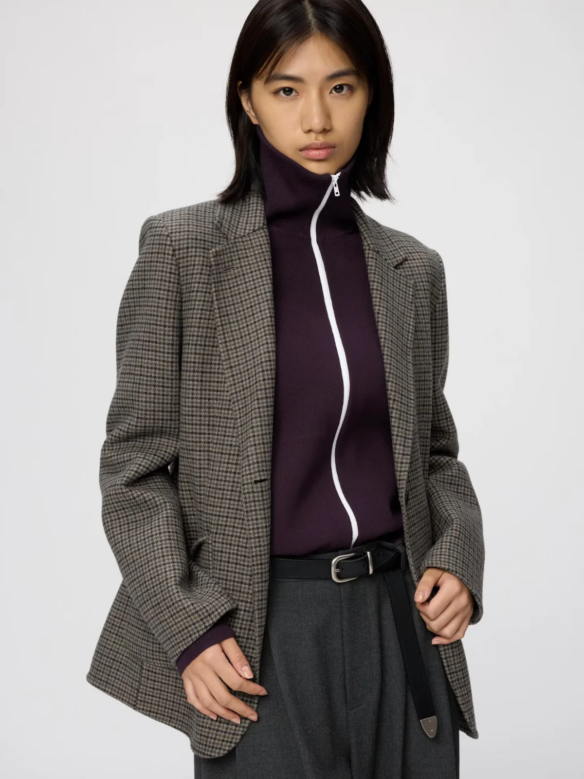 Double Face Tailored Jacket Check by Uniqlo