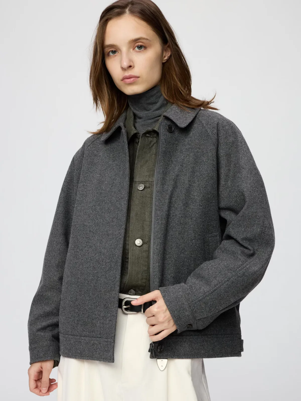 Wool Blend Harrington Jacket by Uniqlo