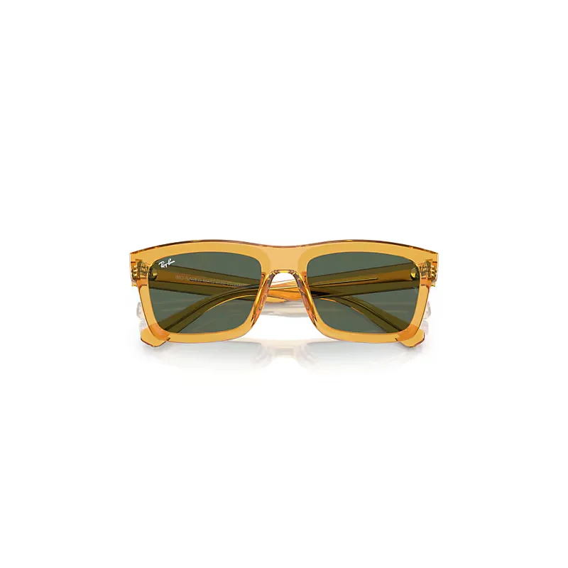 Warren Bio-Based Sunglasses Transparent Yellow Frame Green Lenses by Ray-Ban