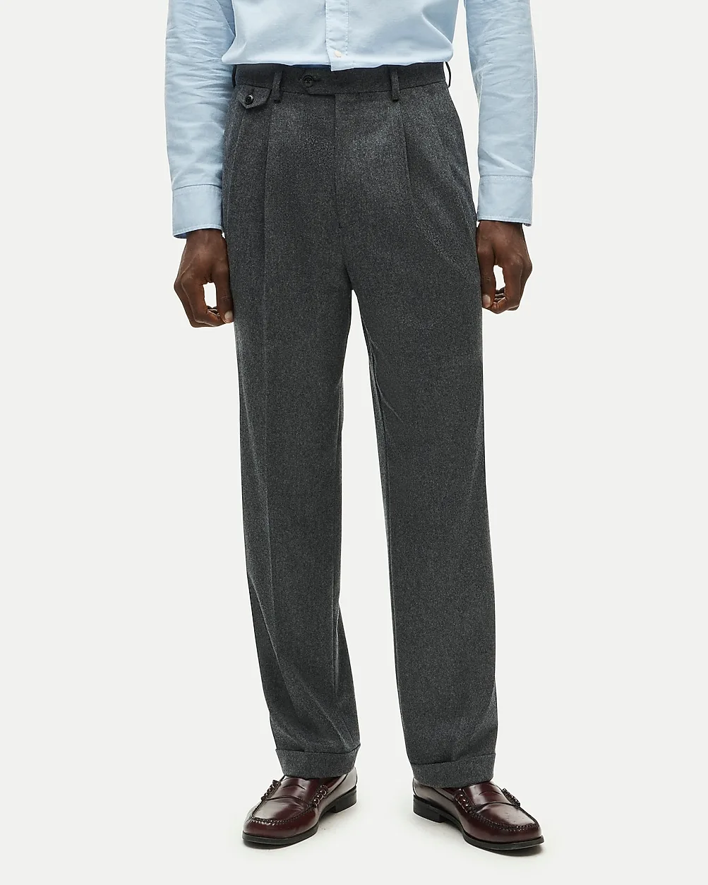 Kenmare Relaxed-Fit Suit Pant in Italian Wool Flannel - STEEL by J.Crew