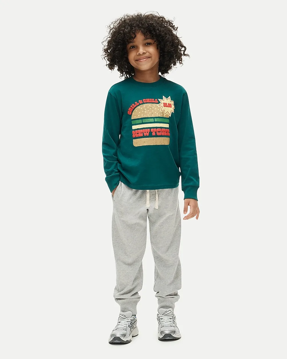 Long-Sleeve "Grill & Chill" Graphic T-Shirt by J.Crew
