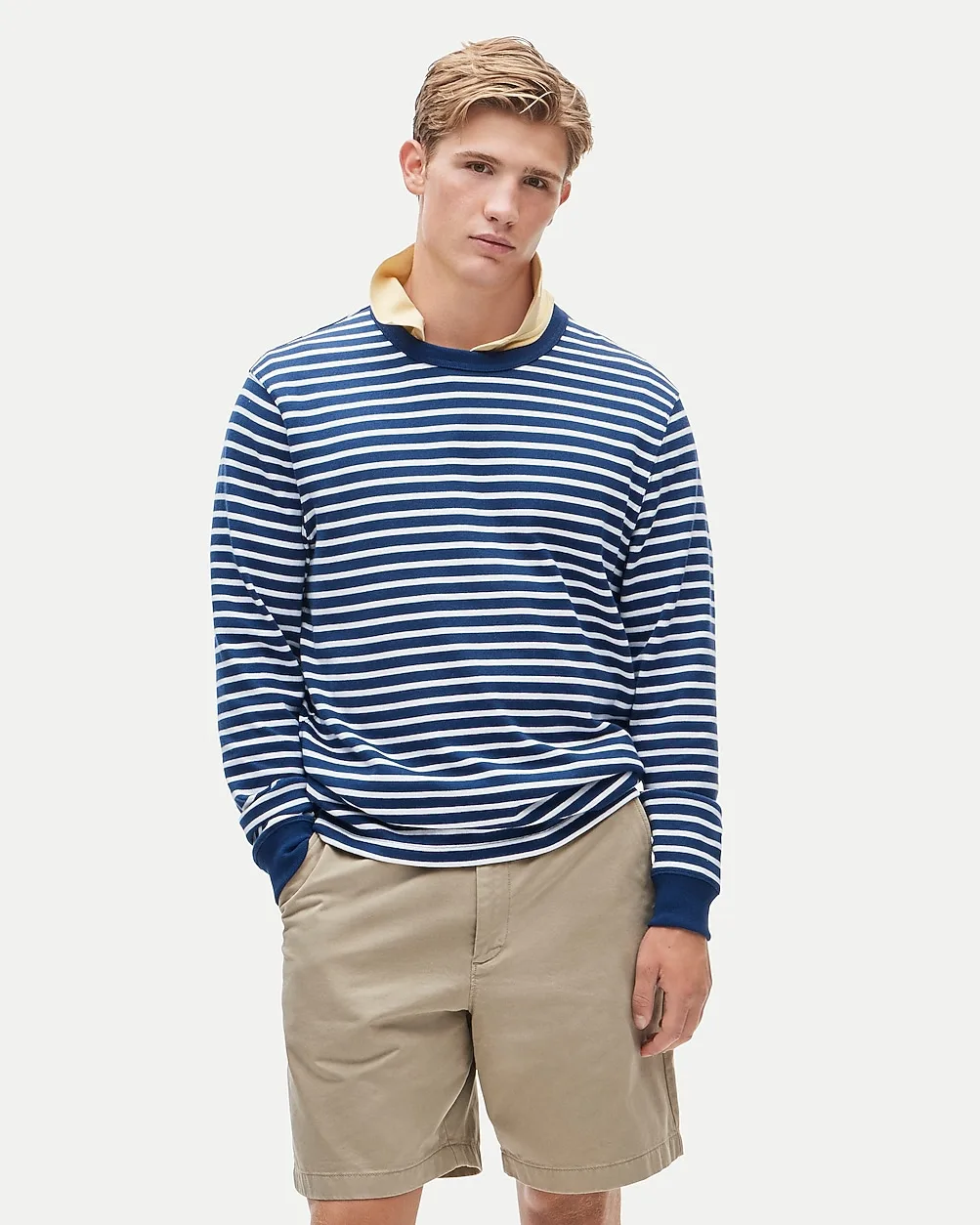 Long-Sleeve Crewneck in Maritime Jersey by J.Crew