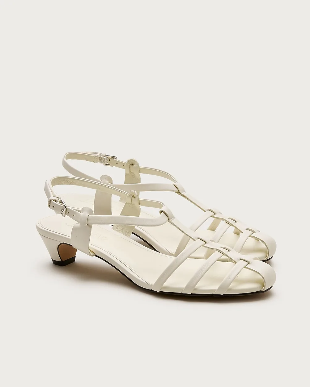 Cage-Toe Kitten Heels in Leather by J.Crew