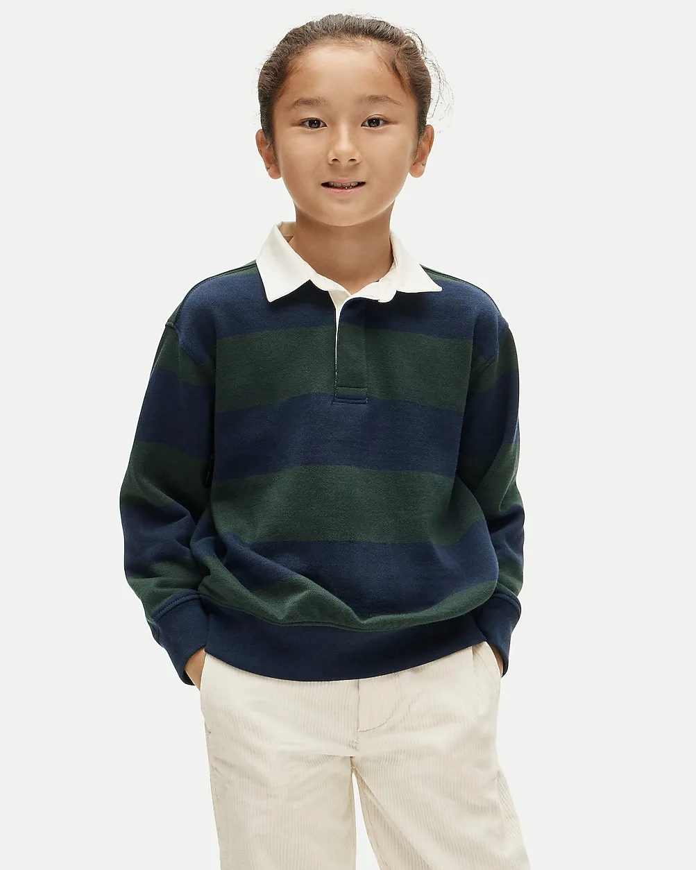 Varsity Rugby Sweatshirt in Striped Terry by J.Crew