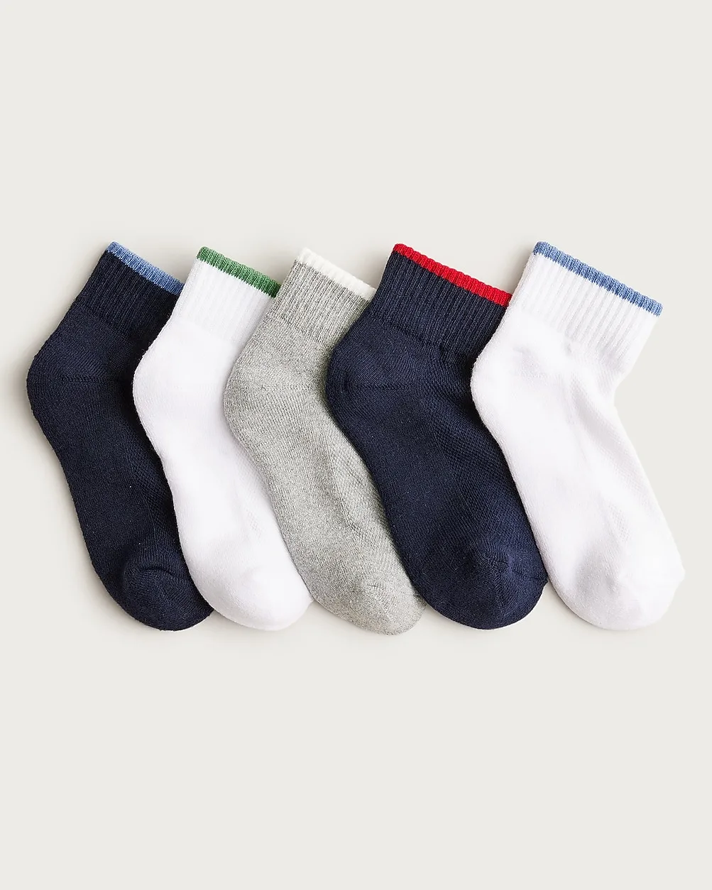 Athletic Ankle Socks Five-Pack by J.Crew
