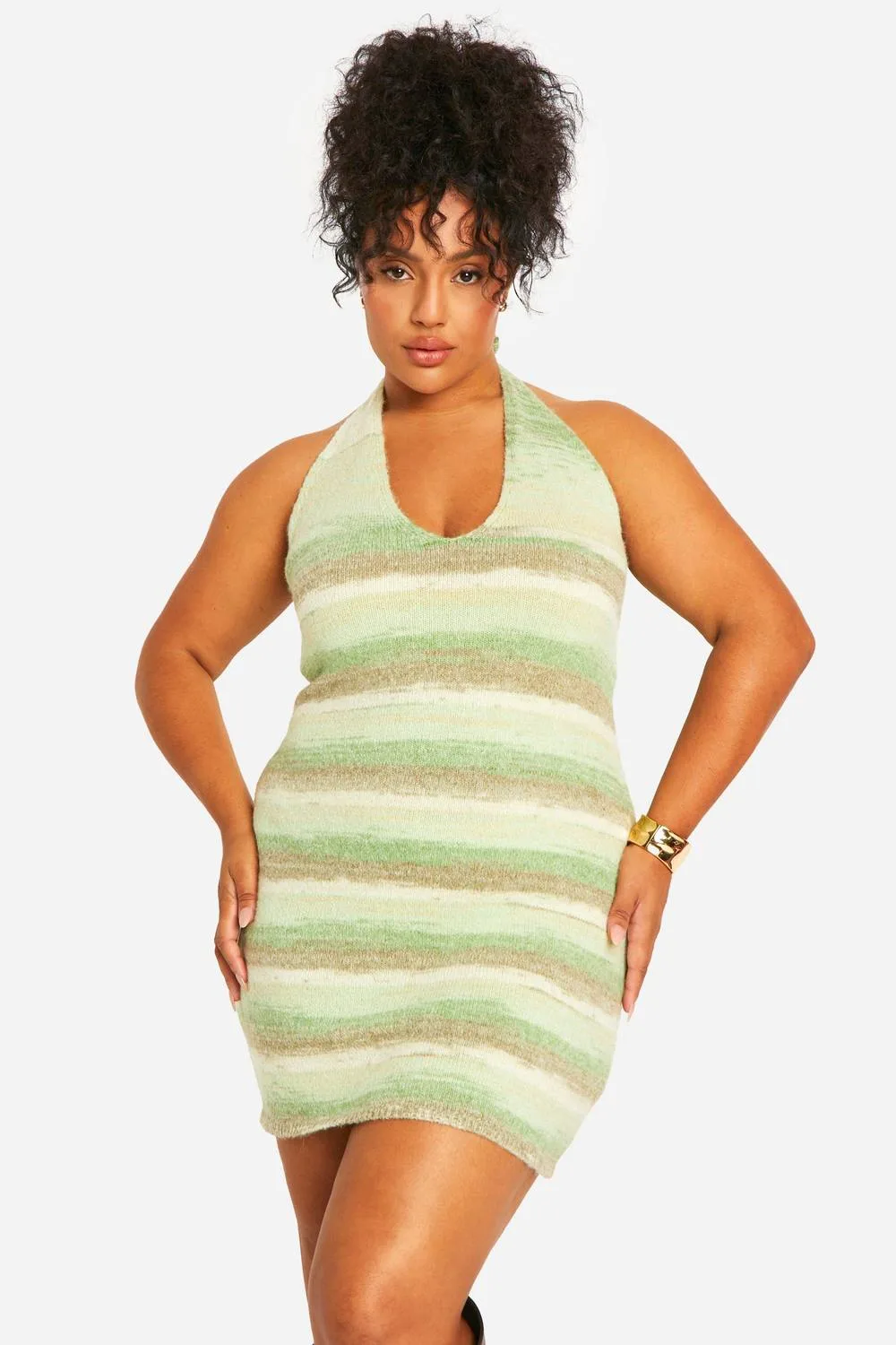 Cowl Knitted Buckle Dress by boohoo