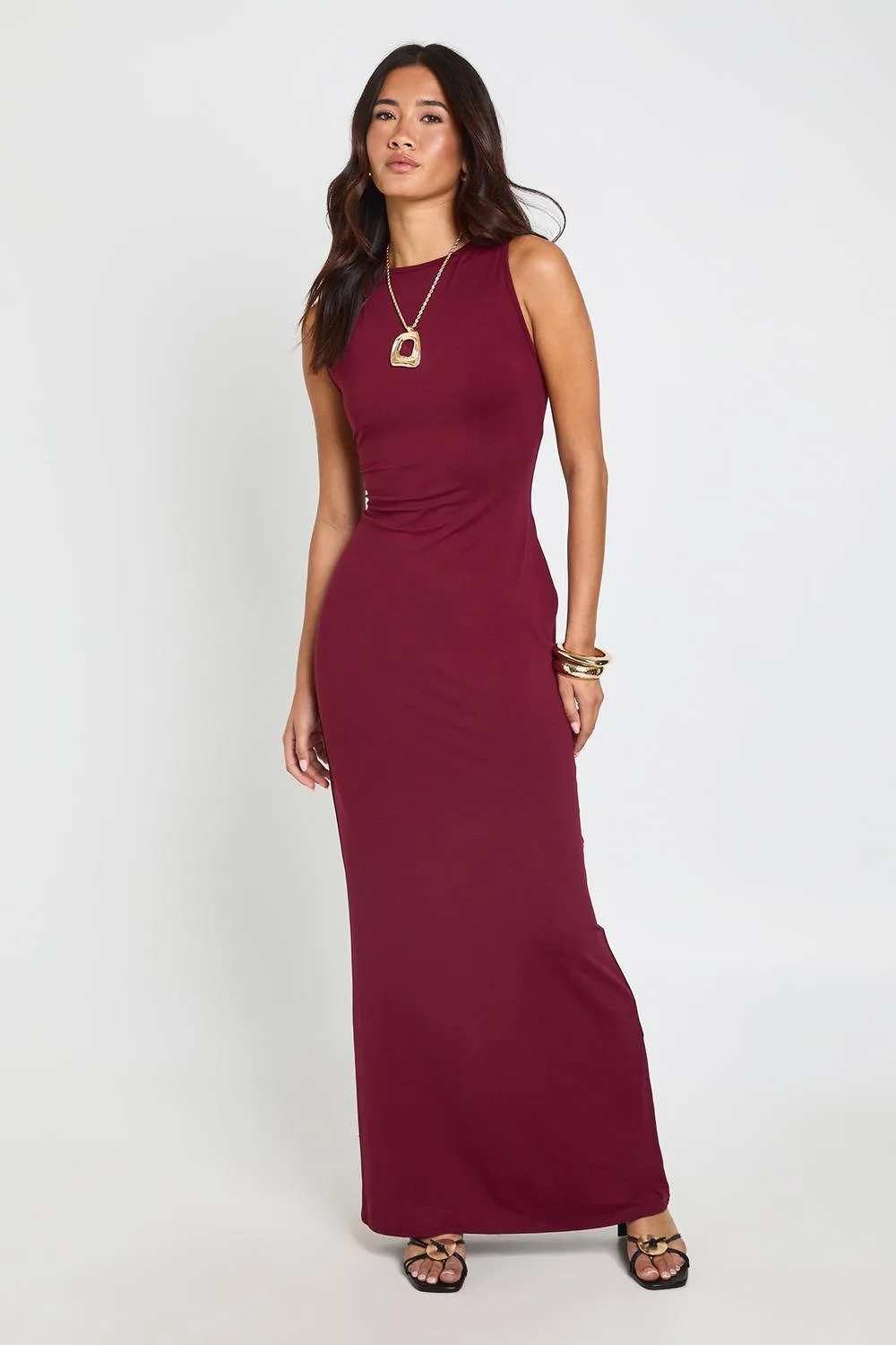 Slash Neck Super Soft Maxi Dress by boohoo