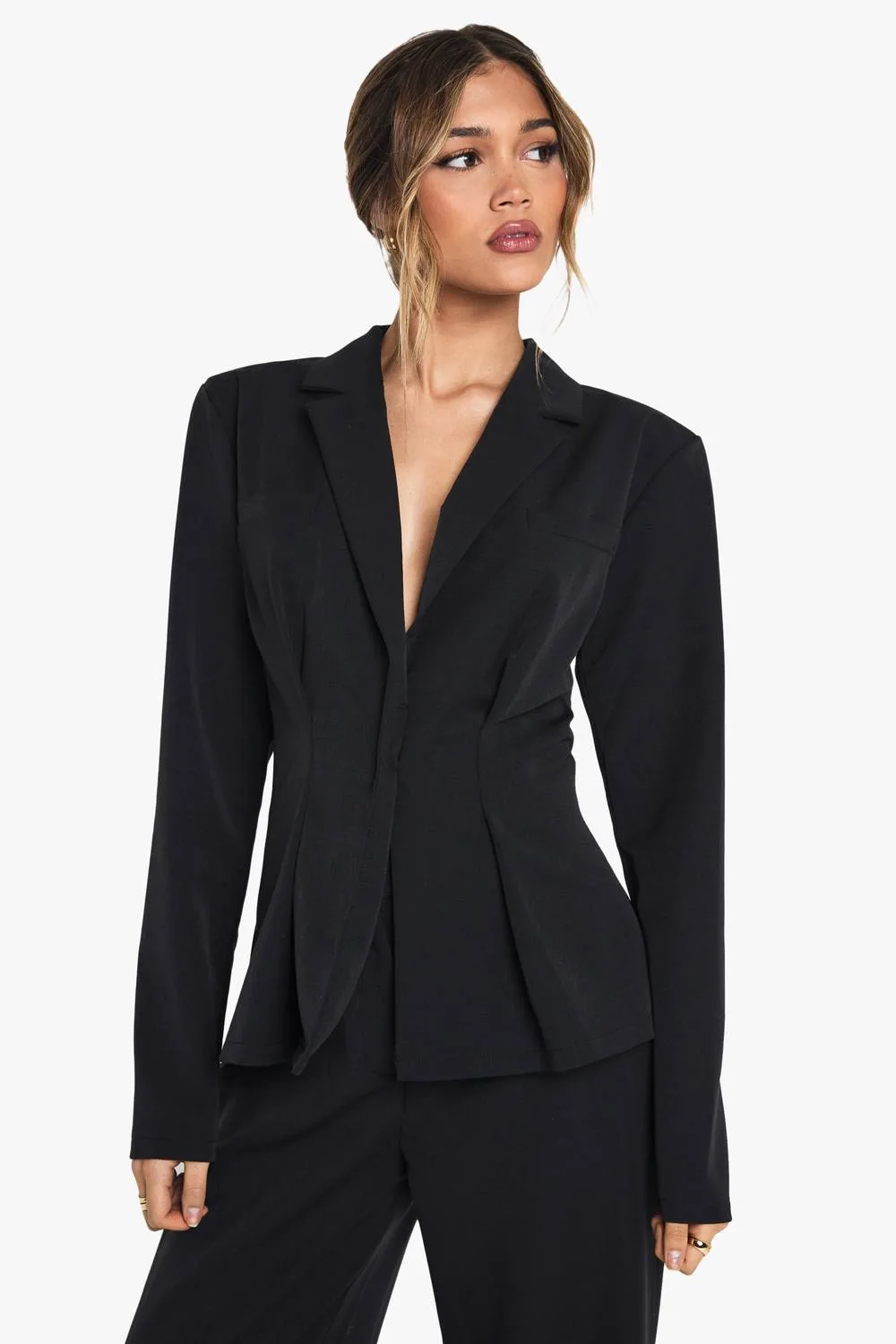 Cinched Wrap Over Blazer by boohoo