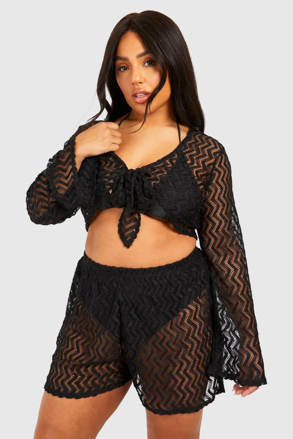 Jersey Knitted Beach Co Ord by boohoo