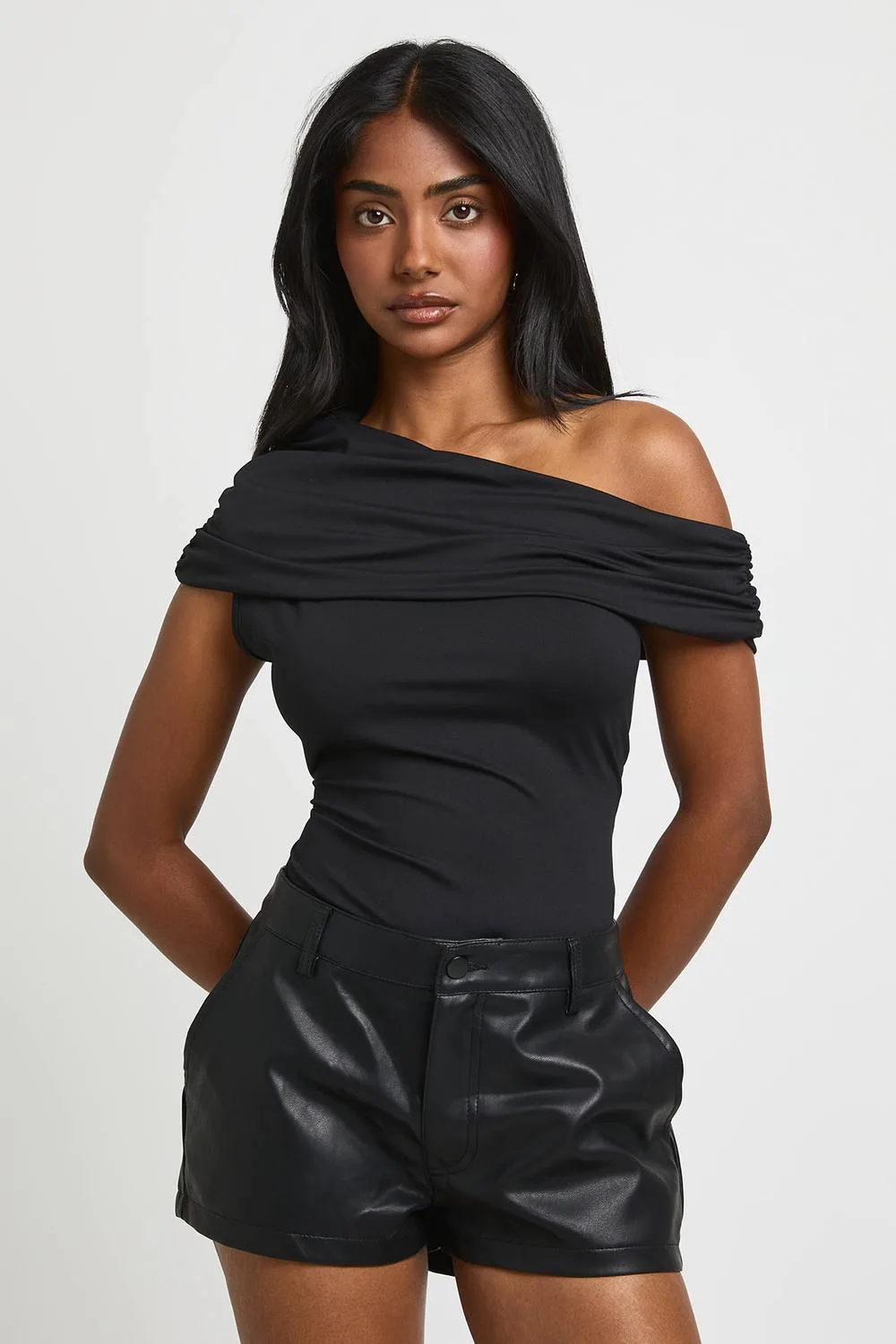 Faux Leather Mini Short by boohoo