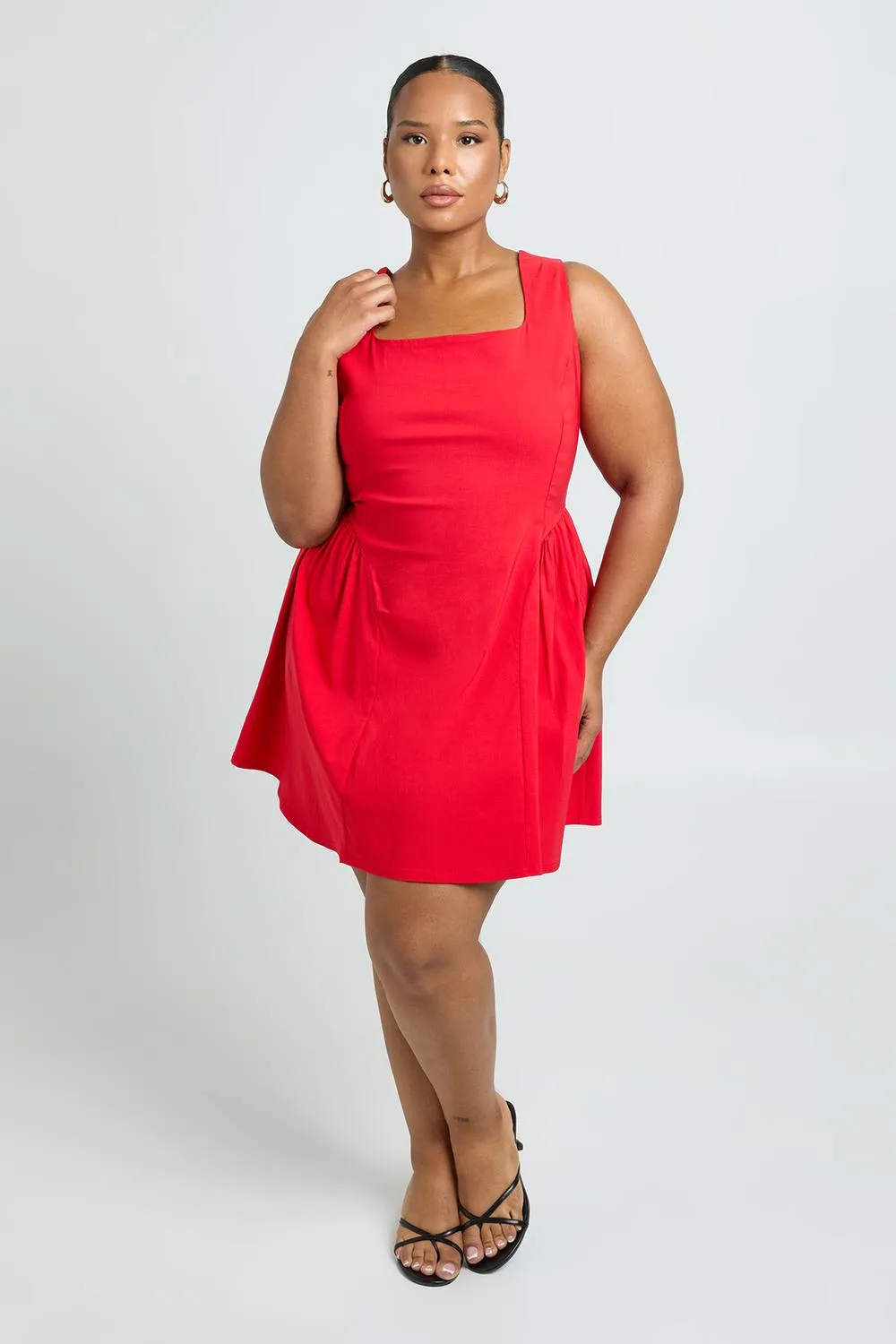 Bengaline Wide Strap Skater Dress by boohoo