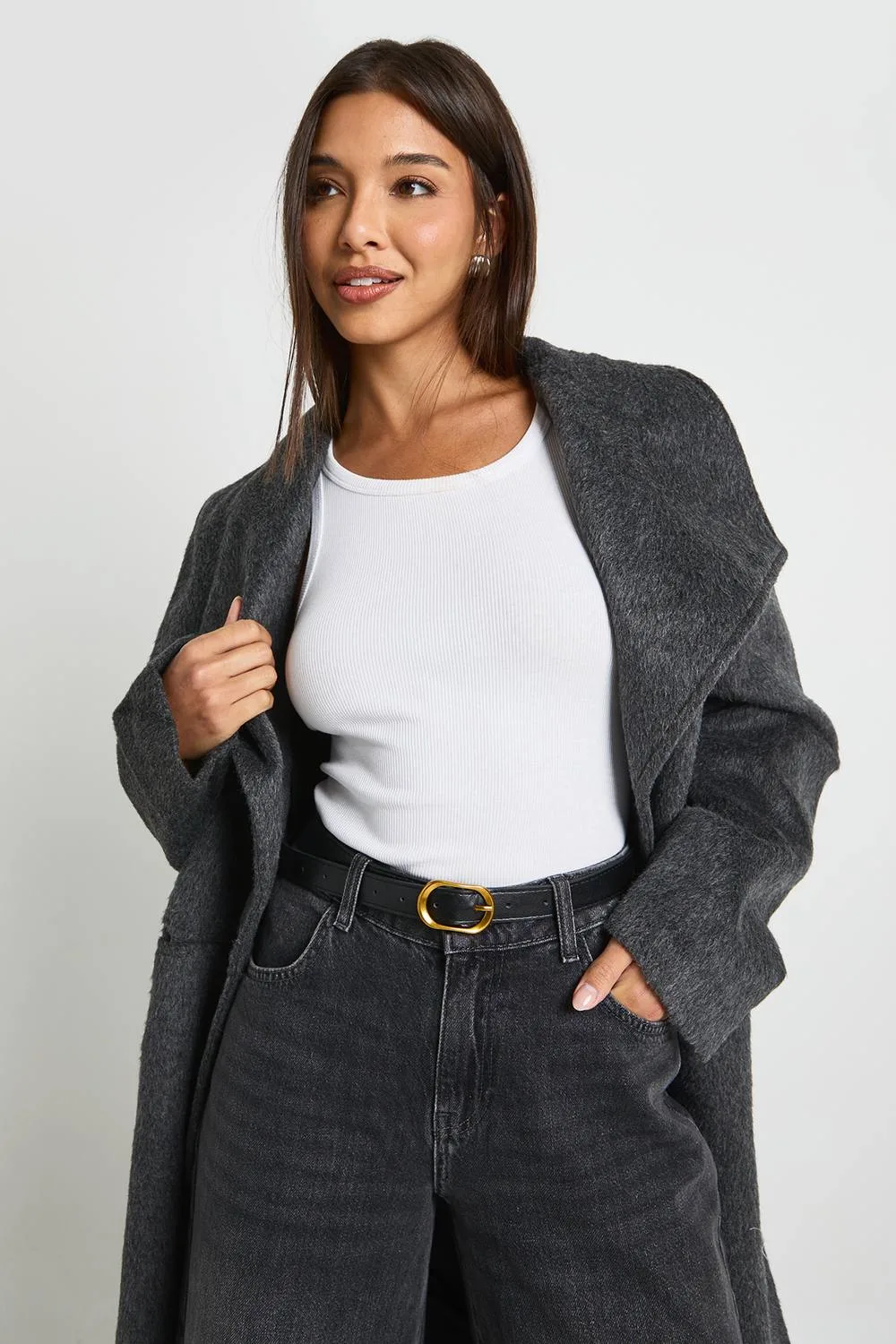 Oval Buckle Detail Belt by boohoo