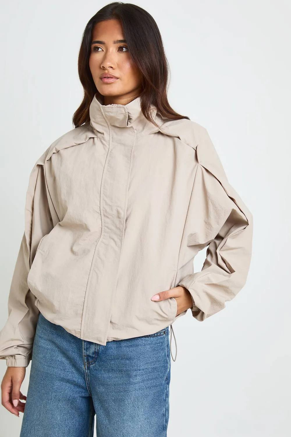 Funnel Neck Track Jacket by boohoo