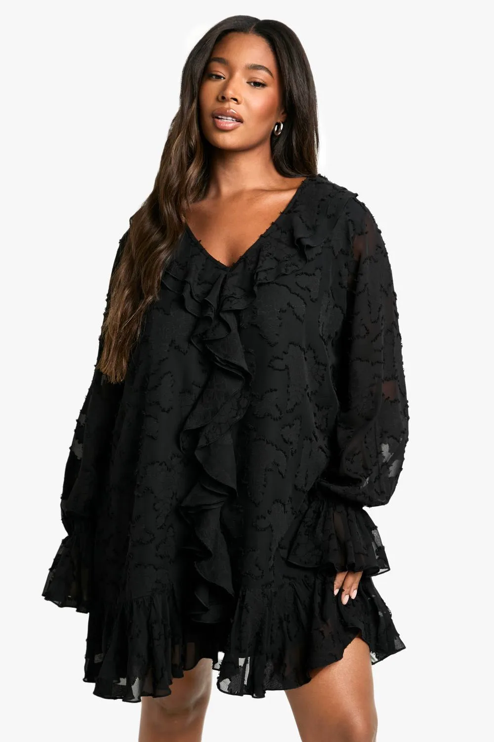 Burnout Floral Shift Dress by boohoo