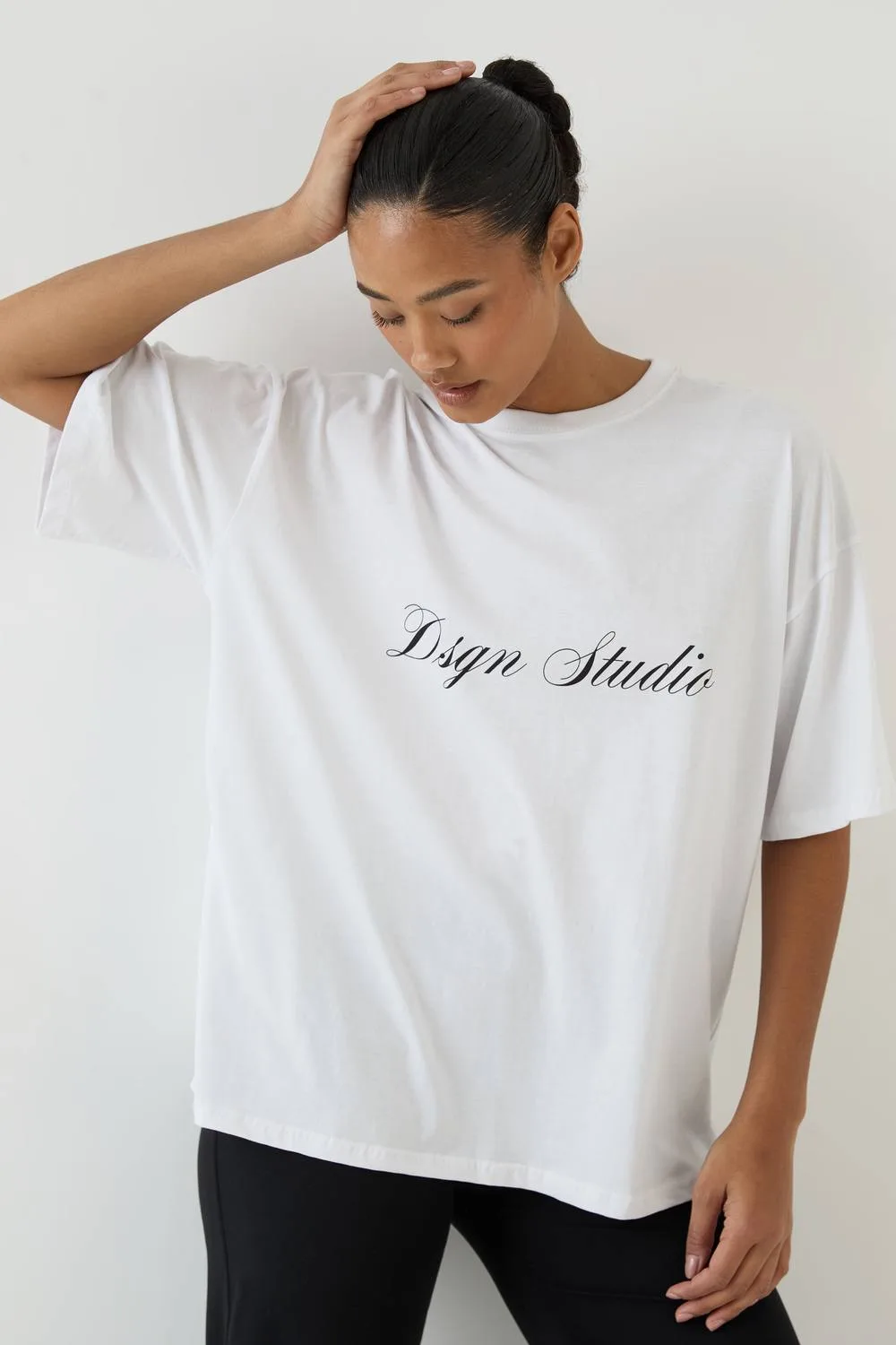 Script Oversized Short Sleeve T-Shirt by DSGN Studio