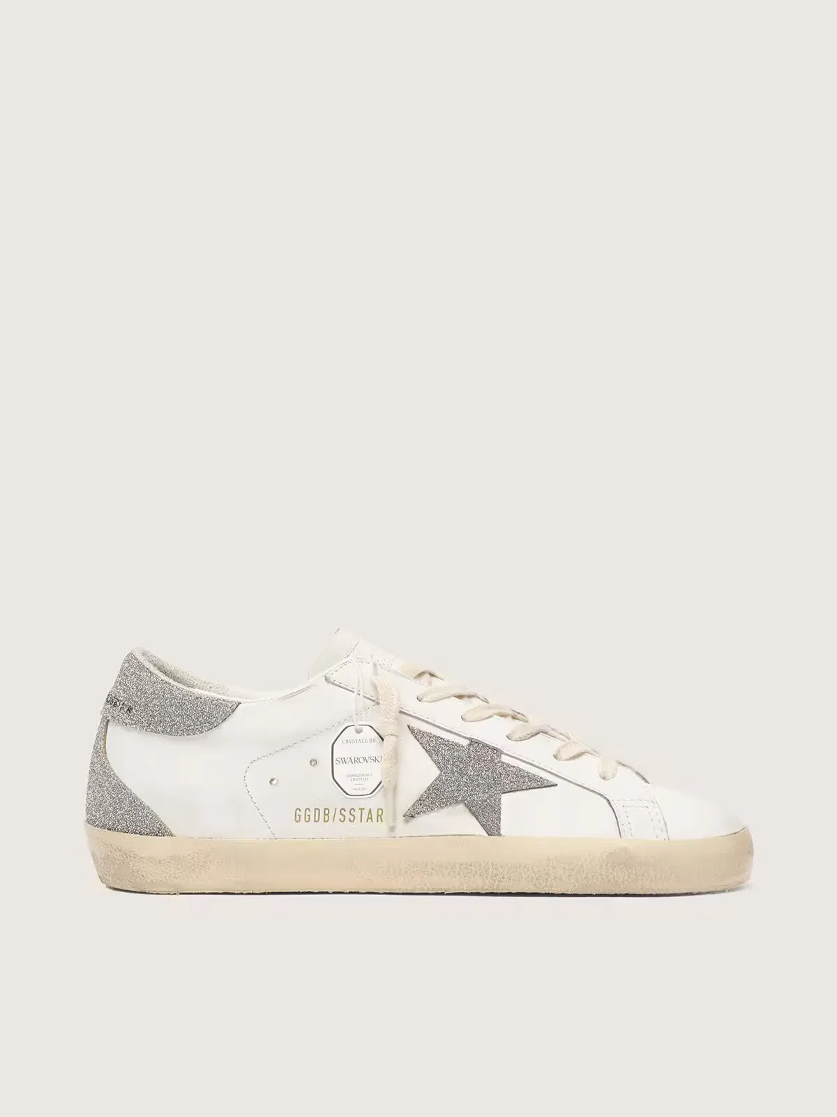 Super-Star with Silver Swarovski Crystal Star and Heel Tab by Golden Goose