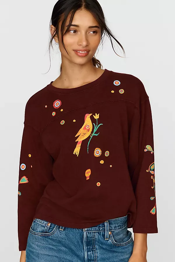 Mother the Footballer 100% Cotton Bird Tee by Anthropologie