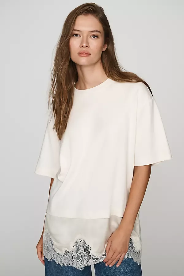 Vaccara 100% Cotton Lace Tee by Second Female