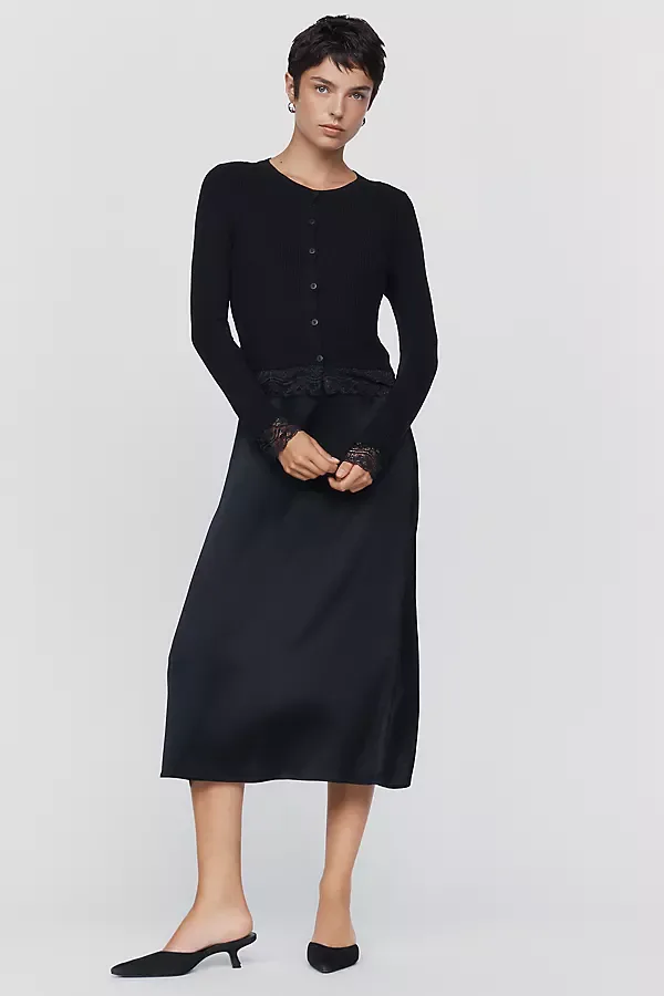 Twofer Cardigan Midi Dress by Anthropologie