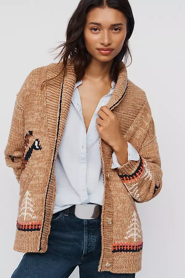 Goose Cotton Wool Blend Cardigan by Pilcro