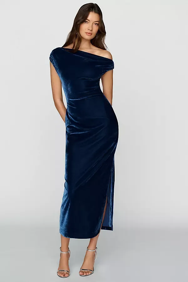 Off Shoulder Velvet Maxi Dress by BHLDN