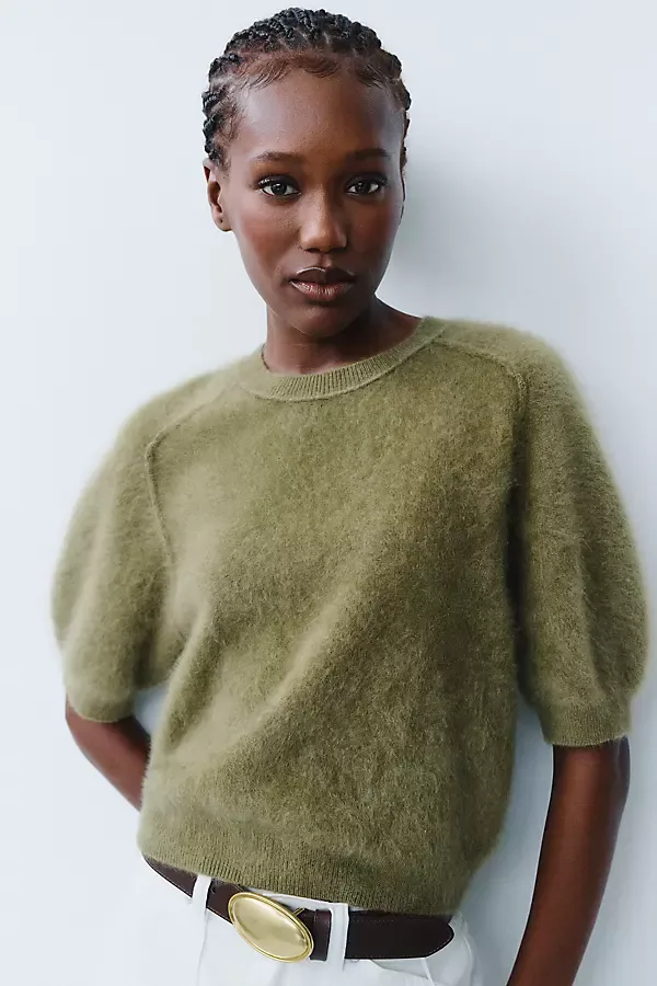 Kaia 100% Cashmere Short Sleeve Sweater by Pilcro