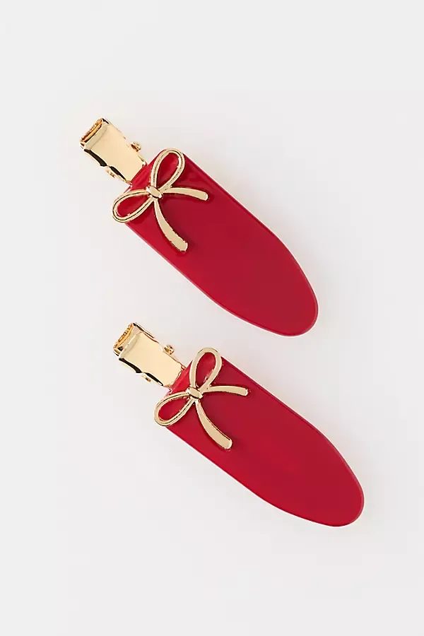 Bow Crease-Free Hair Clips, Set of 2 by Anthropologie