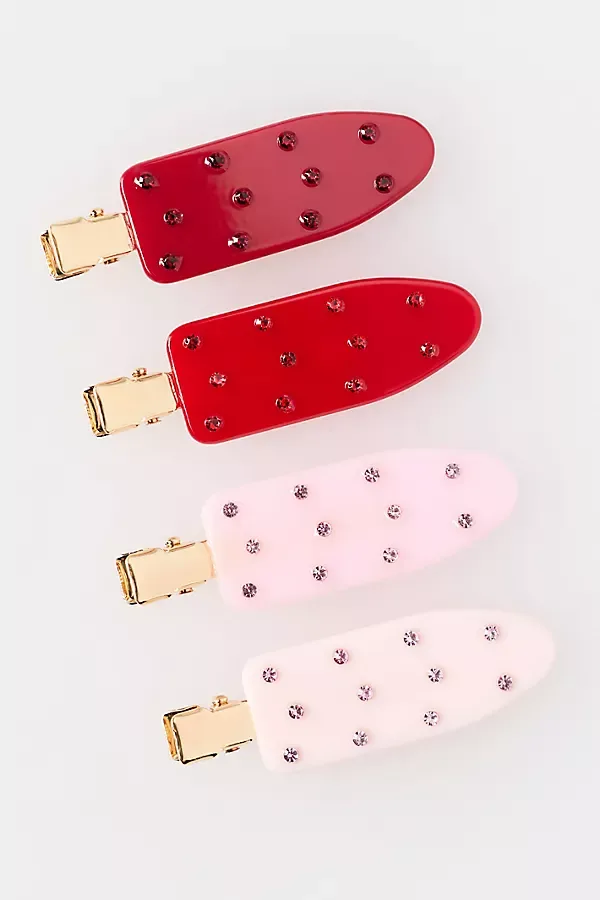 Gem Crease-Free Hair Clips, Set of 4