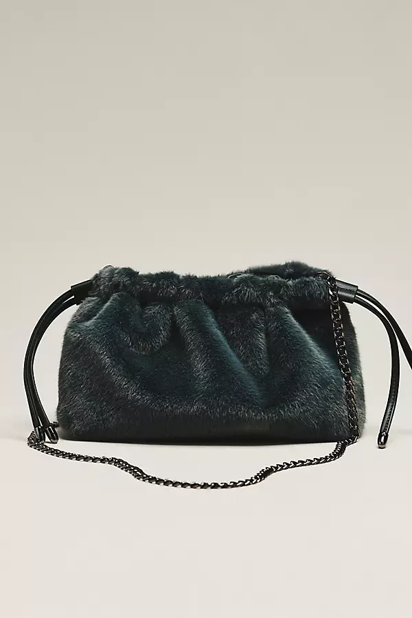 Cinched Faux Fur Clutch