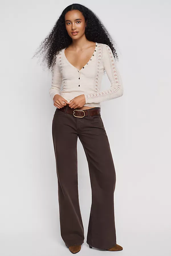 The Gray Low Rise Wide Leg Flare Jeans
