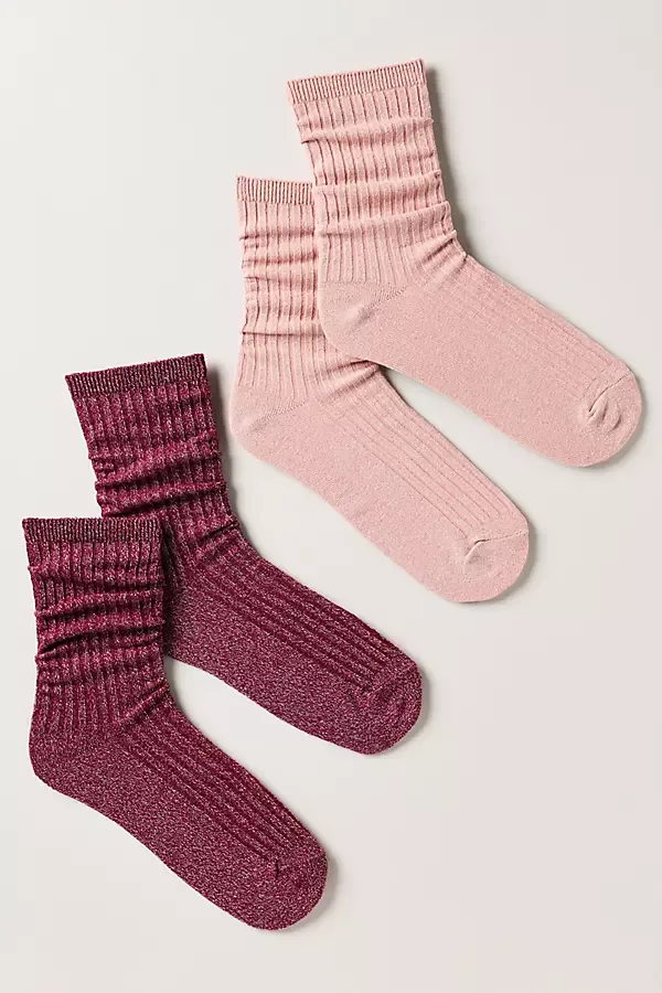 Ribbed Lurex Trouser Socks, Set of 2 by Anthropologie