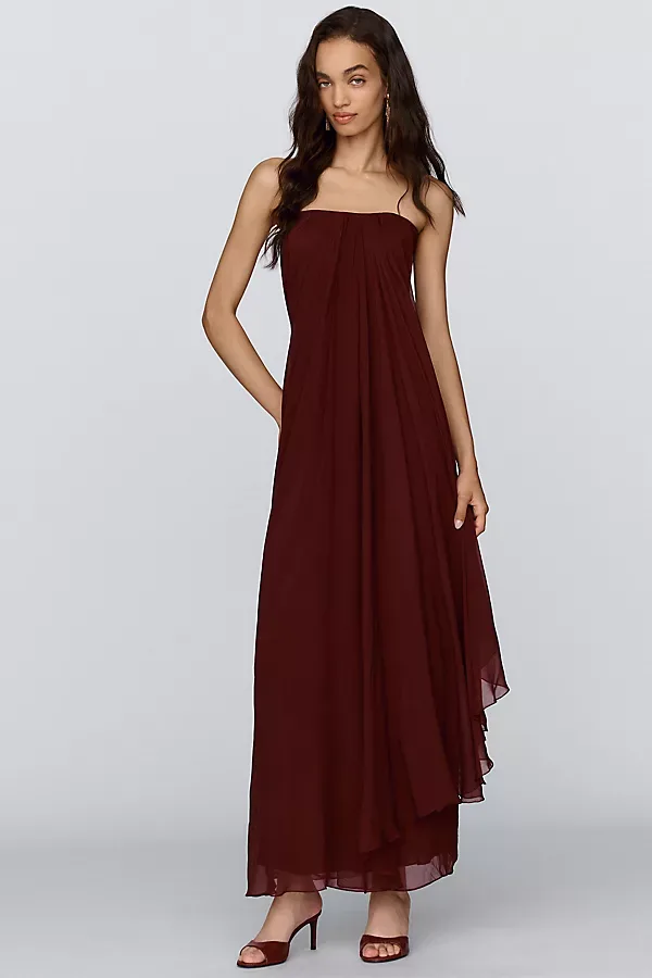 Strapless Chiffon Maxi Dress by Geisha Designs