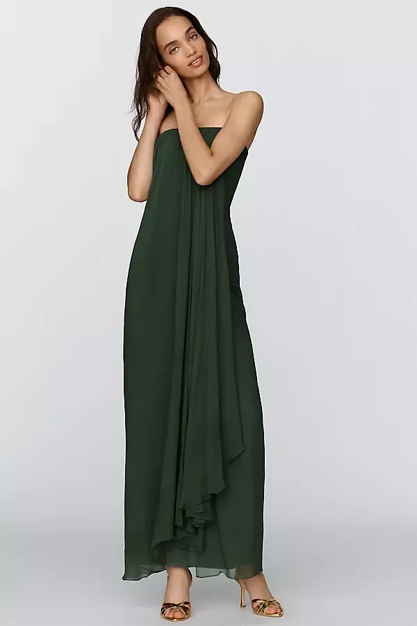 Strapless Chiffon Maxi Dress