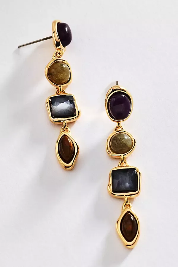 Mixed Up Stone Drop Earrings by Anthropologie