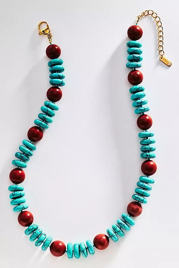 Turquoise Red Jasper Necklace by Hannah B.