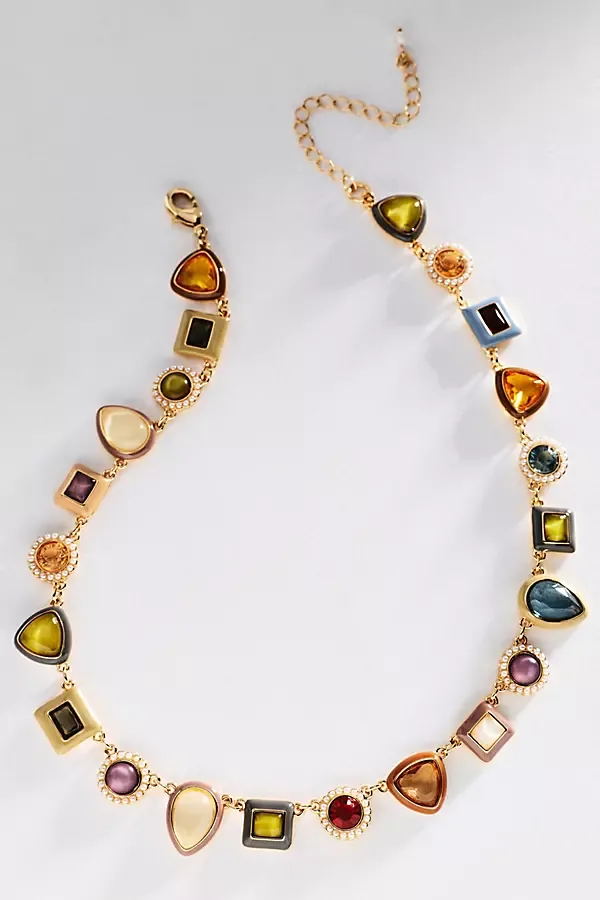 Colorful Enamel Gem Necklace