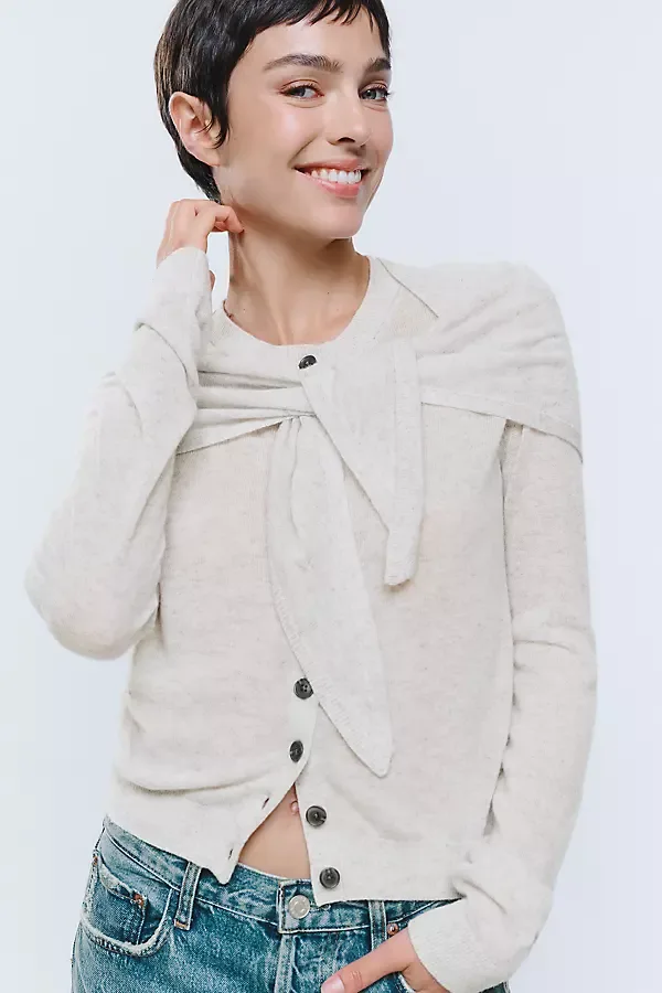 Wool Cashmere Cardigan with Scarf by Maeve
