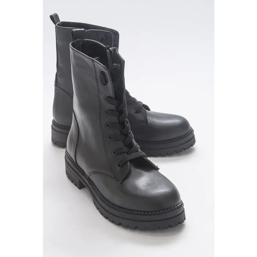 Singa Boot in Black Faux Leather by Prologue Shoes