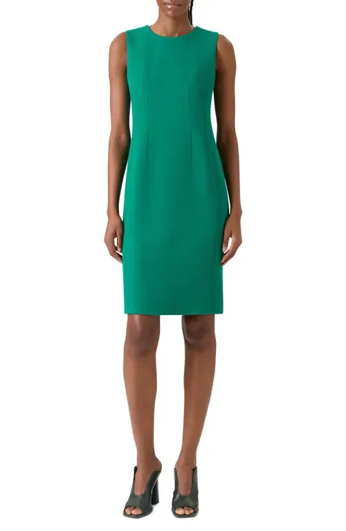 Sleeveless Virgin Wool Sheath Dress by Akris