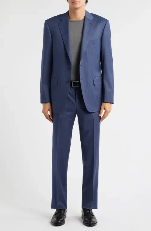 Siena Regular Fit Pinstripe Wool Suit by Canali